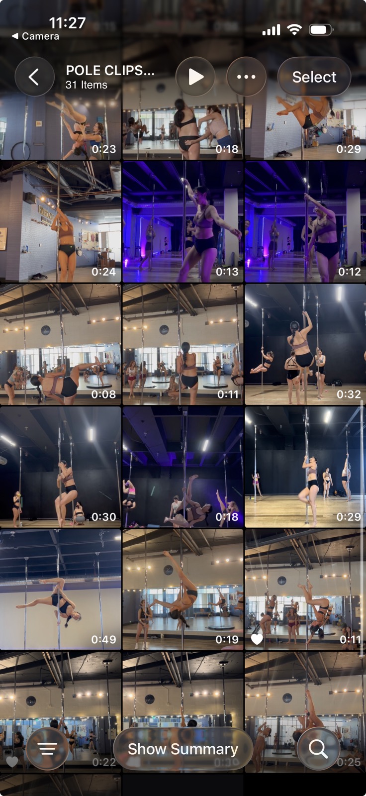 aerial clips buried in a camera roll